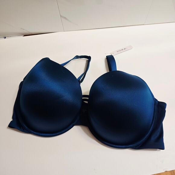 NWT Soma Stunning Push-up Plunge Bra Blue My Mind Size 44DD 44E - Picture 1 of 4